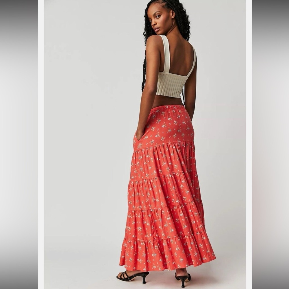free people nova maxi skirt cotton/linen
